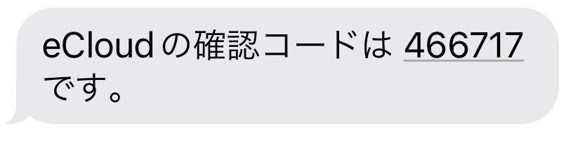 SMSに届いた確認コード